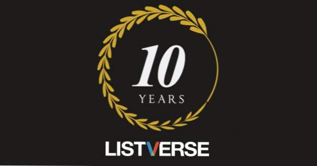 Listevisning ti år med topp 10 lister
